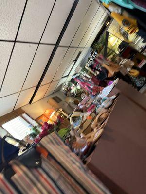 Downstairs in their clothing section