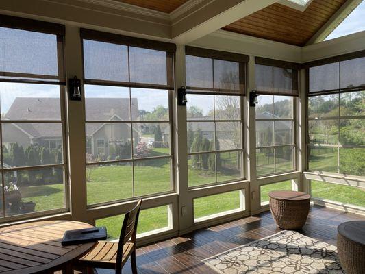 Beautiful 3 Season room with EZE Breeze Windows
