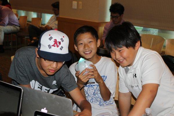 Kids enjoy experimenting with robotics