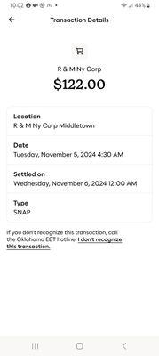 You have stolen my food benefits and I live in Oklahoma City. I am reporting fraud on you.