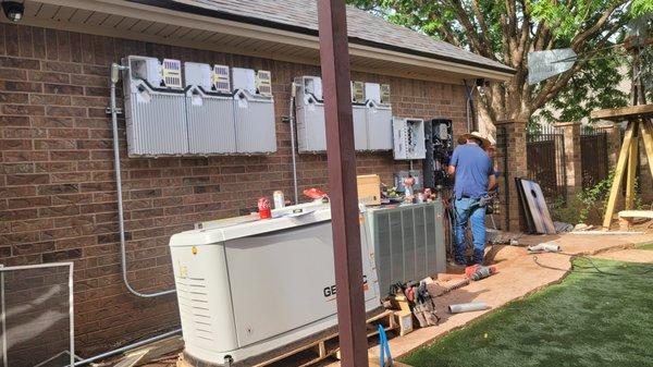 Lubbock solar system and backup generator installation.