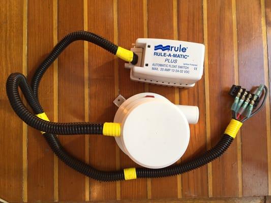 3 Bilge pumps installed 40' trawler with auto, manual and high water alarm