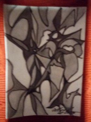 This is all new art! I call it Krinkle Art. Turn the picture upside down and on it's sides to see more. There is so much to find? Respond?