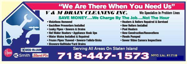 V & M Drain Cleaning