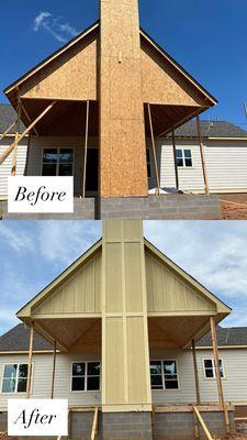 custom covered porch!
The homeowner wanted a cozy spot to enjoy family time without the sun beating down.