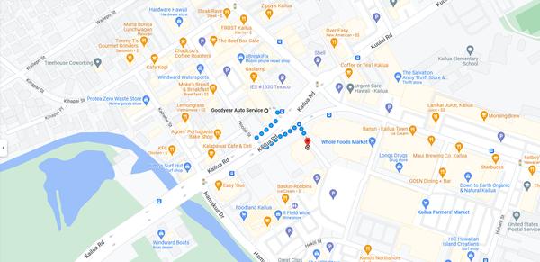 0.1 miles and Aloha Towing will charge you $300. I knew something was up, but I just wanted the whole ordeal over with.