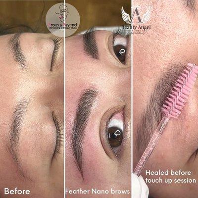 Before and after of my brows