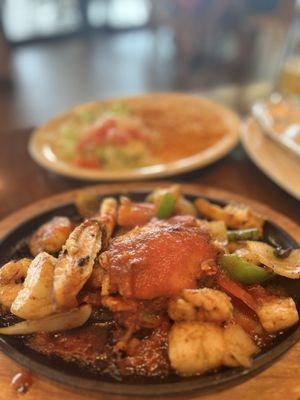 Seafood fajitas