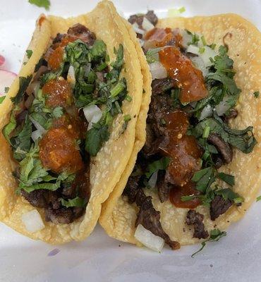 Handmade Tortilla Asada Tacos - YUM