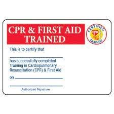Jim's CPR Certifications