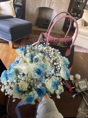 Ugly flowers I paid $100 for from Matta's Florist. They actually look worse in person & I am not joking. I was completely embarrassed.