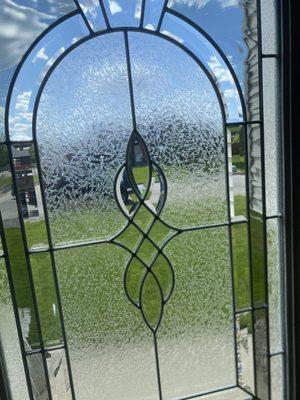 This is the glass that DJ installed in the front door!