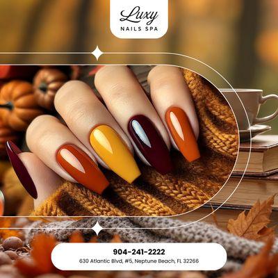 The leaves are falling and it's the perfect time for a nail refresh! Come enjoy some me time in our salon.