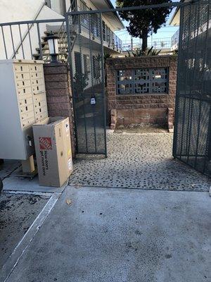 Gate wide open. Couldn't bother delivering it to our door step.