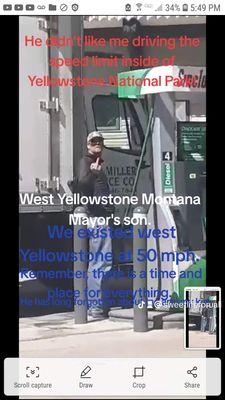 Remember it is illegal to drive the speed limit in Yellowstone National Park! Shameless behavior by hateful people.