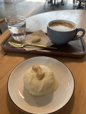 Peanut butter alfajor and flat white