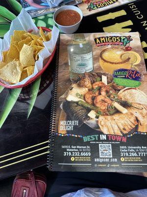 Chips and salsa upon arrival