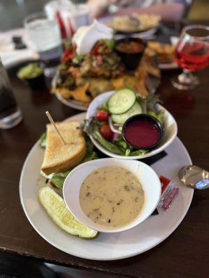 Garden City Sandwich with clam chowder