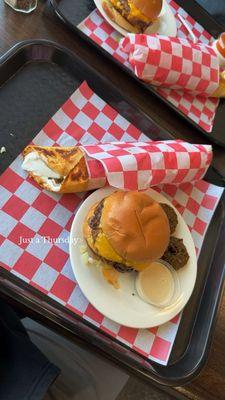 Shawarma and double cheeseburger!