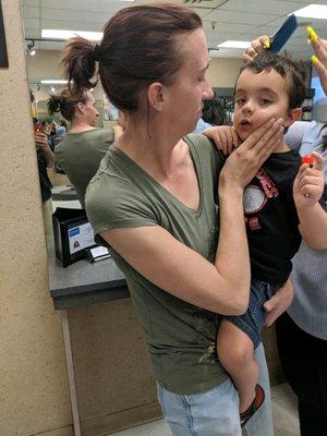 Briana working her magic for that perfect cut