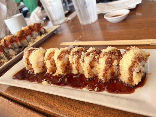 Crunchy C - a pass for me based on the taste of the shrimp tempura, but loved the cream cheese