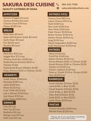 Catering Menu
