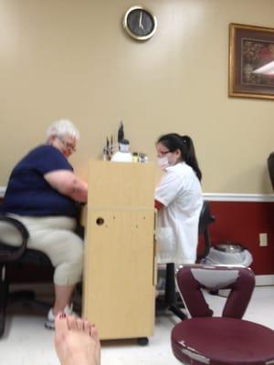 While getting a pedicure you can get a massage in the seat you sit in! Just by using the remote to turn it on.