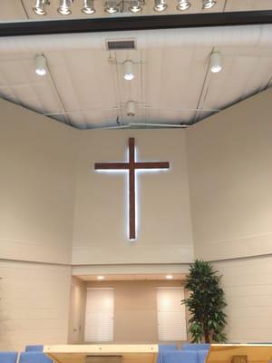 Inside main building, does not show the 2 big screens.