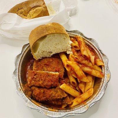 Ziti with chicken cutlet