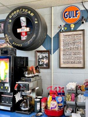 Parkway Grocery Gulf Goodyear Racing Coffee Station