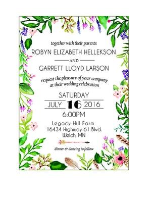 Our Wedding Invite -expertly printed at Zip!