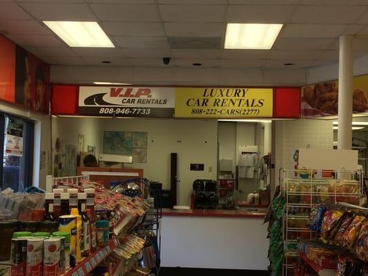 VIP car rental inside Island Mini-Mart