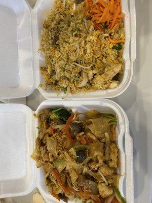 Basil chicken noodle & combo fried rice