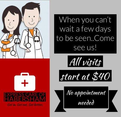 No insurance required...All visits start at $40