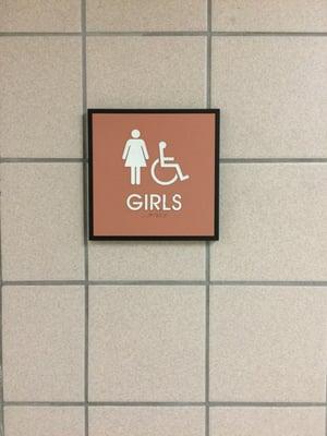 Seriously? MEN restroom sign and GIRLS restroom sign. RIDICULOUS !!!
