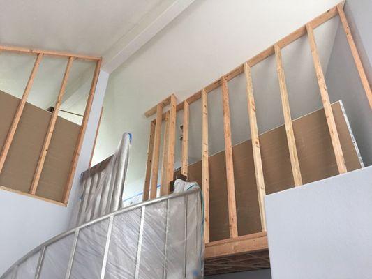 After the base is completed, railings are fitted on.