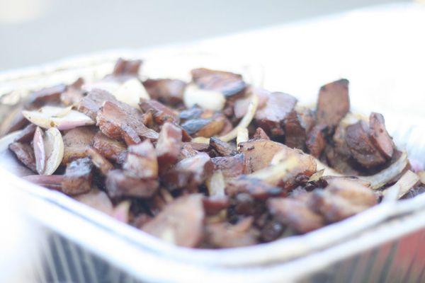 SMOKED PORK sauté with onion.