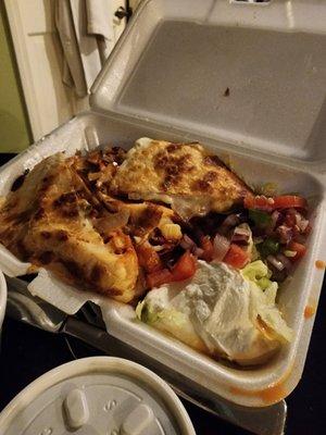 Pork Quesadilla with peppers and onions