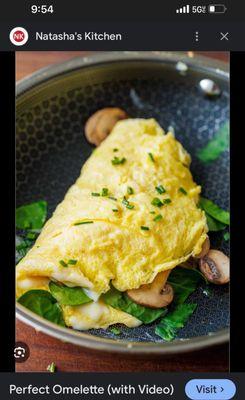 Omelette properly cooked