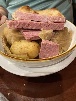 Corned Beef (1/2 pound! Wow!) and Cabbage! Focaccia with caraway