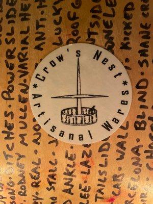 A sticker for the crow's nest