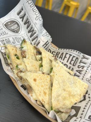 Mushroom and Poblano Quesadilla