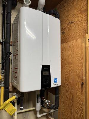 Water heater installed