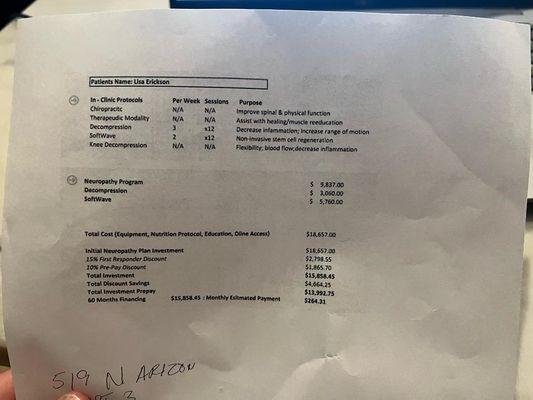 Letterheadless estimate provided. What a scam