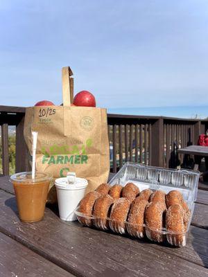 Medium Bag of Fuji Apples, Dozen Apple Cider Donuts, Hot Apple Cider, Apple Cider Slushee