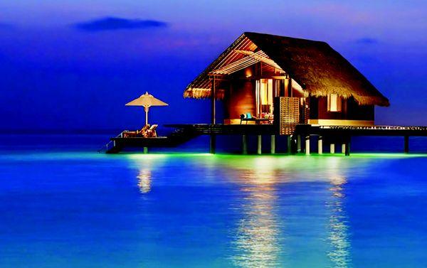 Luxurious over-water villas in the Maldives