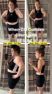 A client who followed the training program by When Chi Collides LLC