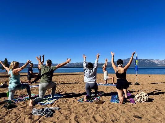 Request a private beach yoga session