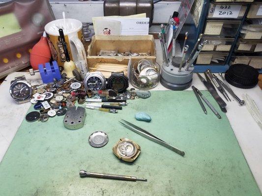 Our watch repairman, Mike, has been working on watches for over 30 years!