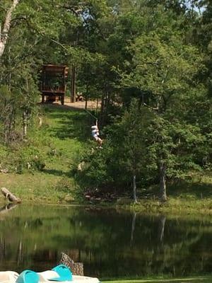 Zipline over lake
